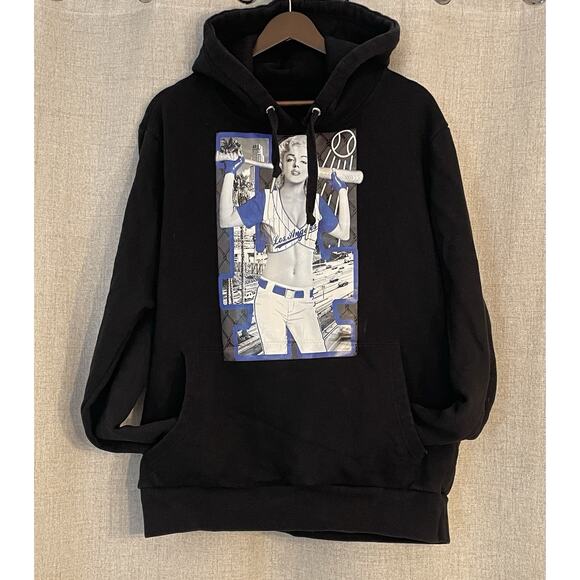 Los Angeles Hoodie Sweatshirt Marilyn Monroe LA Baseball Hoodie Sz Large - Picture 1 of 5
